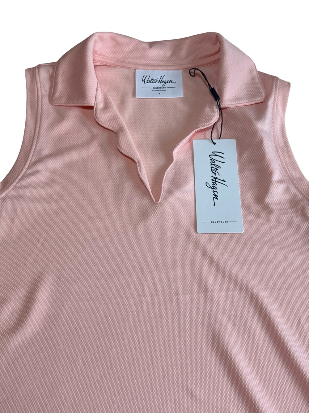 Walter Hagen Clubhouse Scallop Sleeveless Top in Pink Blossom Size Small - Picture 4 of 9